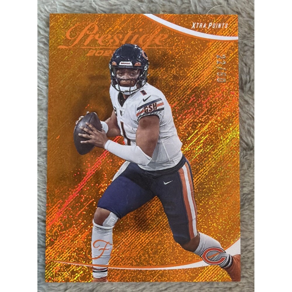 2023 Panini Prestige - Justin Fields #54 Xtra Points Premium Orange 22/50